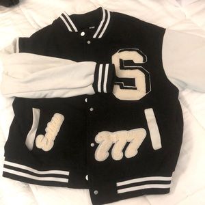 Baseball jacket with graphic design